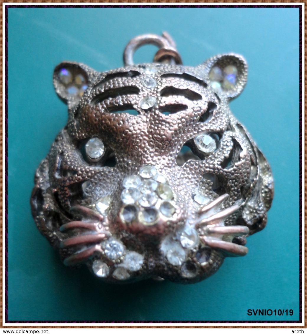 Ancien Pendentif TETE DE TIGRE - Andere & Zonder Classificatie