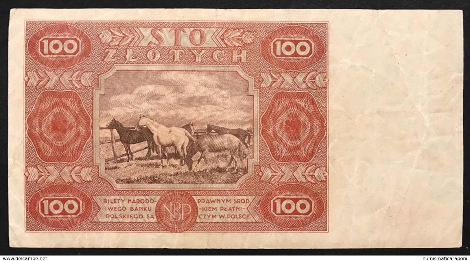 Polonia POLAND 100 ZLOTYCH 1947 Prefix C PICK#131A BB+ LOTTO 2949 - Polonia