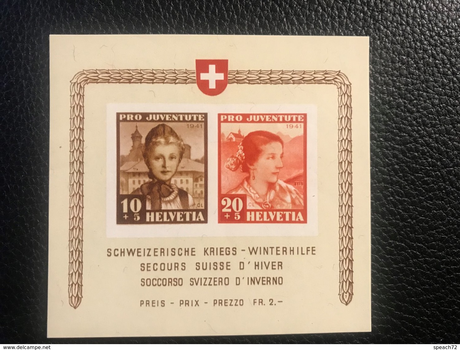 Schweiz Pro Juventute 1941 Block Zumstein-Nr. 98I+99I ** Postfrisch - Neufs