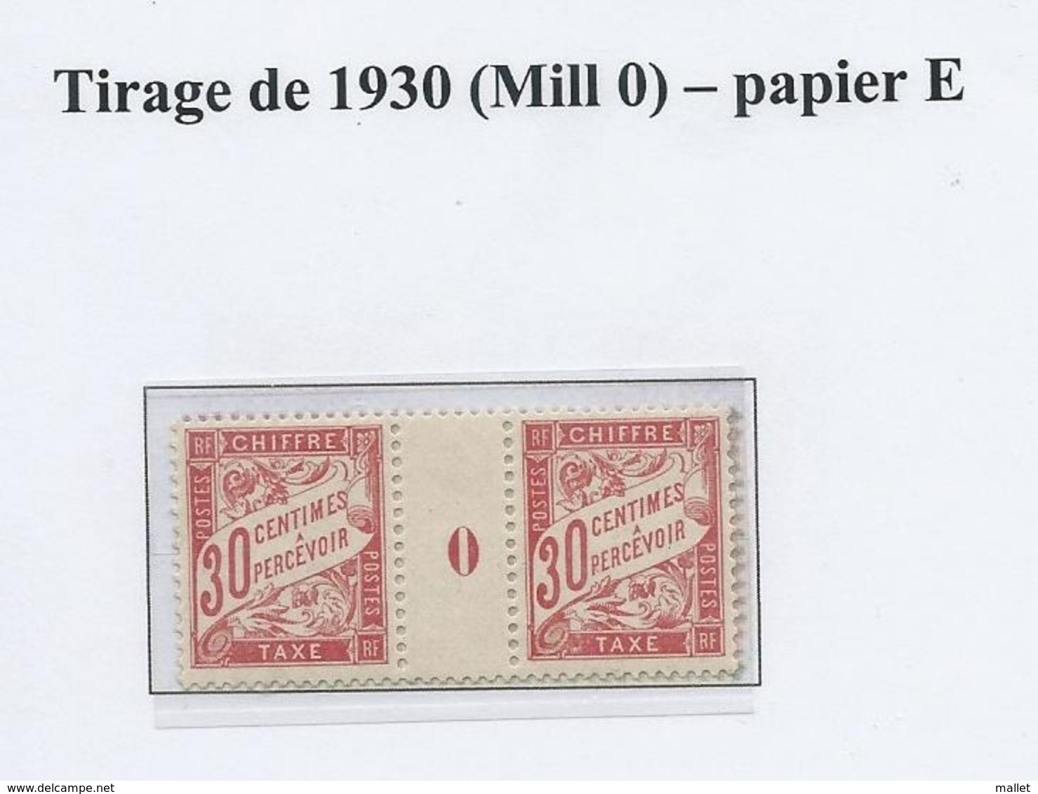 Taxe N°33 Millésime 0 - Neuf (1930) - 1859-1959.. Ungebraucht