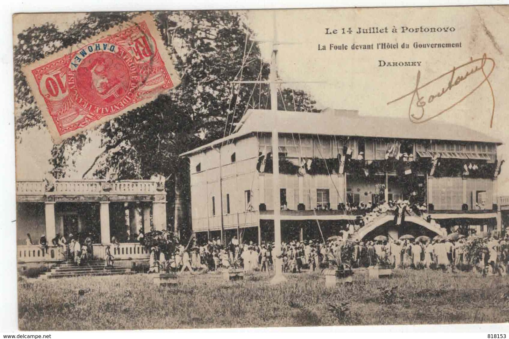 Porto-Novo  Le 14 Juillet à Portonovo 1908   La Foule Devant L'Hôtel Du Gouvernement  DAHOMEY - Benin