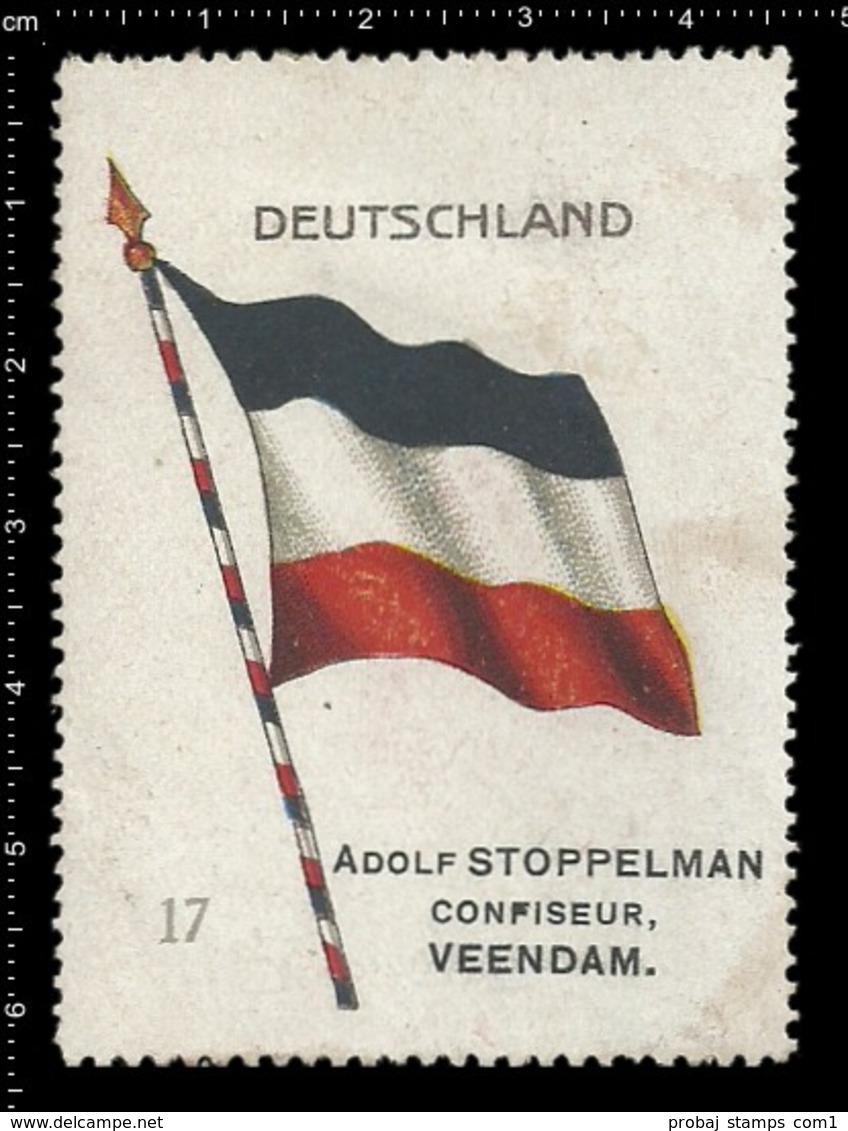 Old  Dutch Poster Stamp Cinderella Vignette Erinoffilo Reklamemarke Flag Flagge Deutschland Germany. - Other & Unclassified