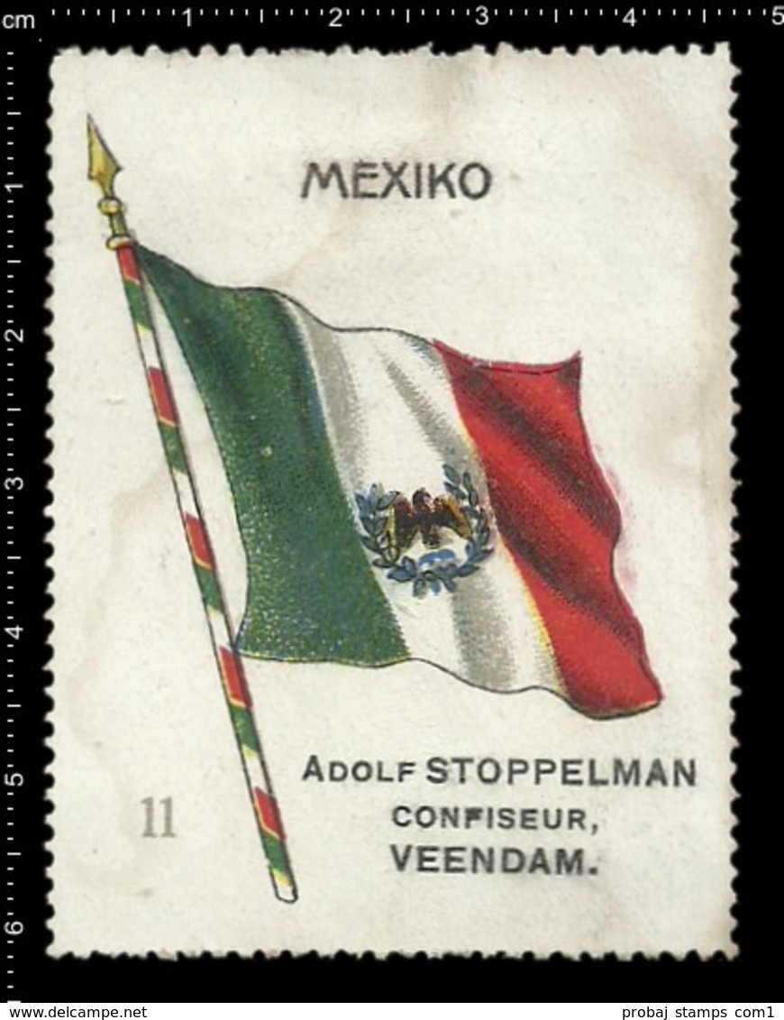 Old  Dutch Poster Stamp Cinderella Vignette Erinoffilo Reklamemarke Flag Flagge Mexiko Mexico. - Other & Unclassified