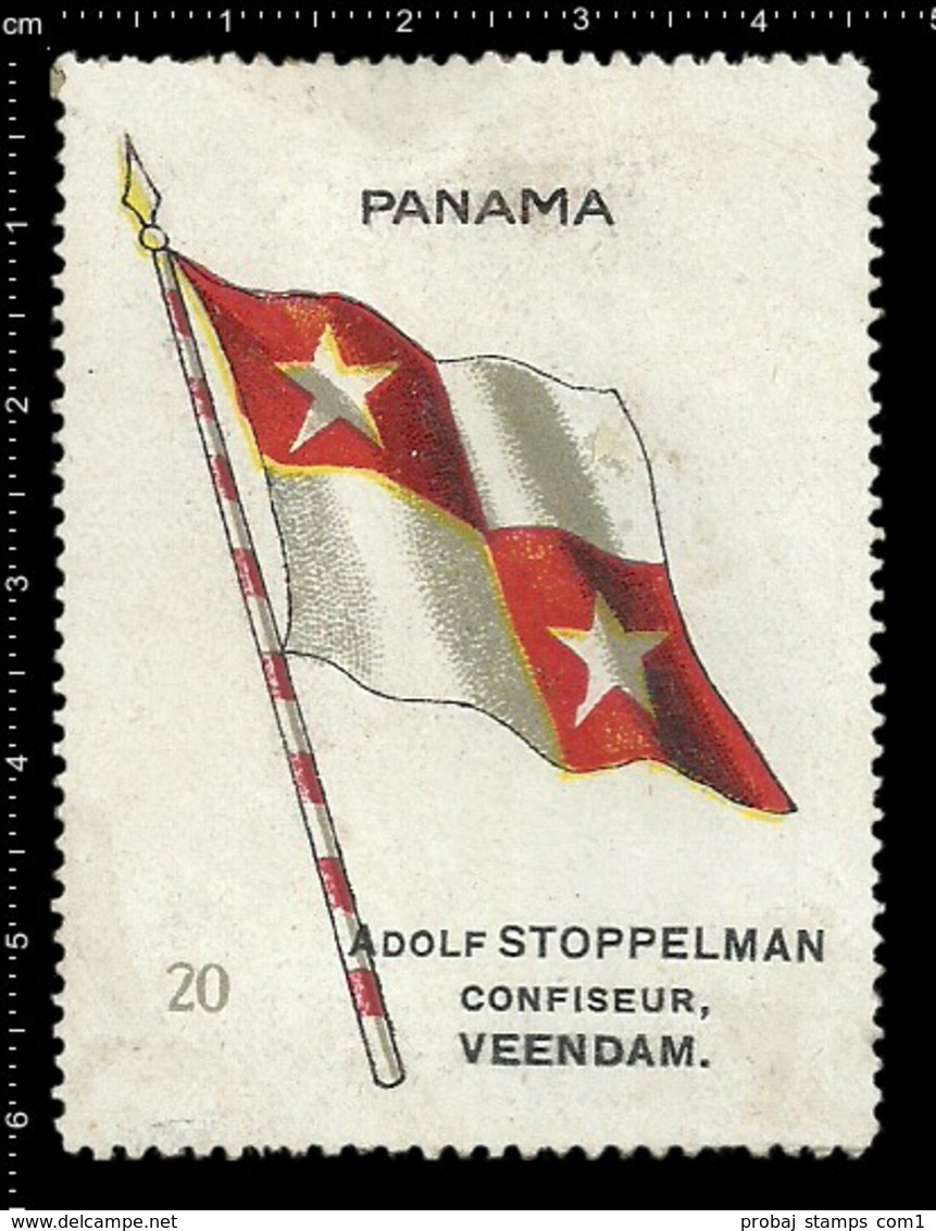 Old  Dutch Poster Stamp Cinderella Vignette Erinoffilo Reklamemarke Flag Flagge Panama. - Sonstige & Ohne Zuordnung