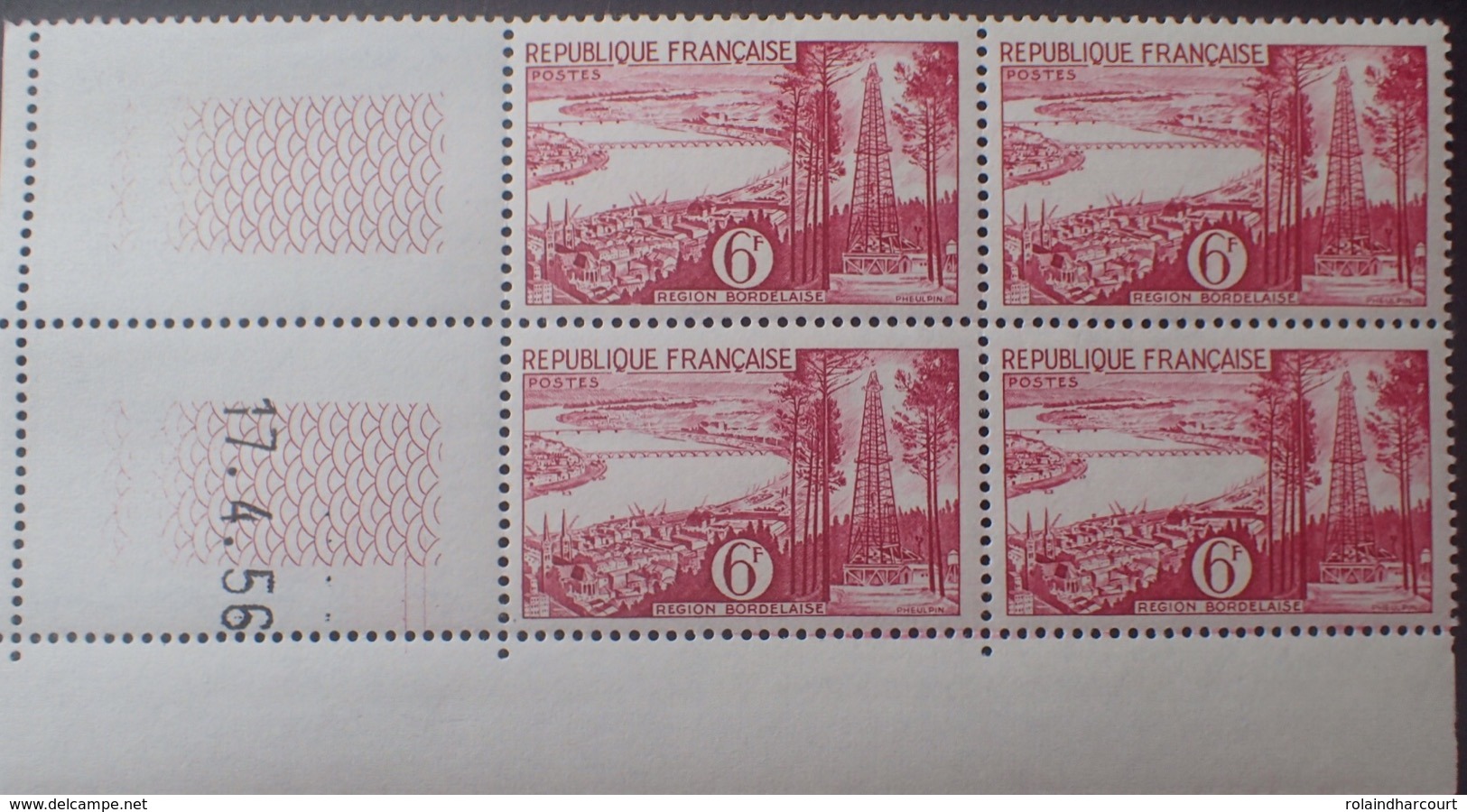 R1949/1284 - 1956 - REGION BORDELAISE - N°1036 TIMBRES NEUFS** CdF Date - 1950-1959