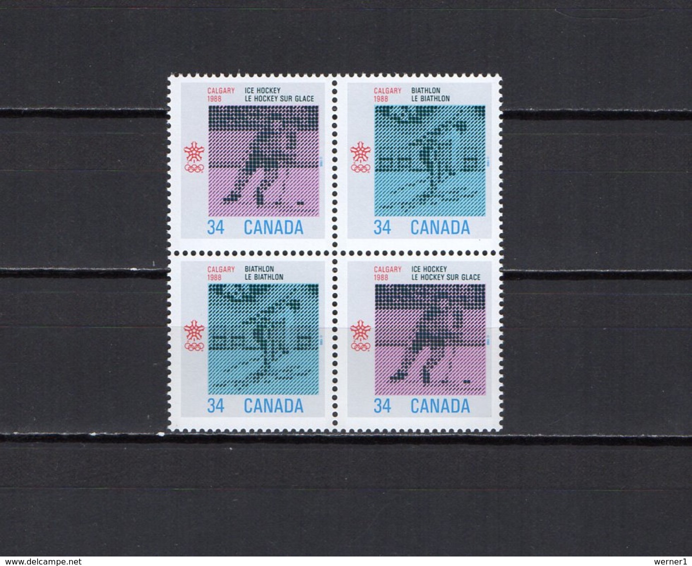 Canada 1986 Olympic Games Calgary Block Of 4 MNH - Hiver 1988: Calgary