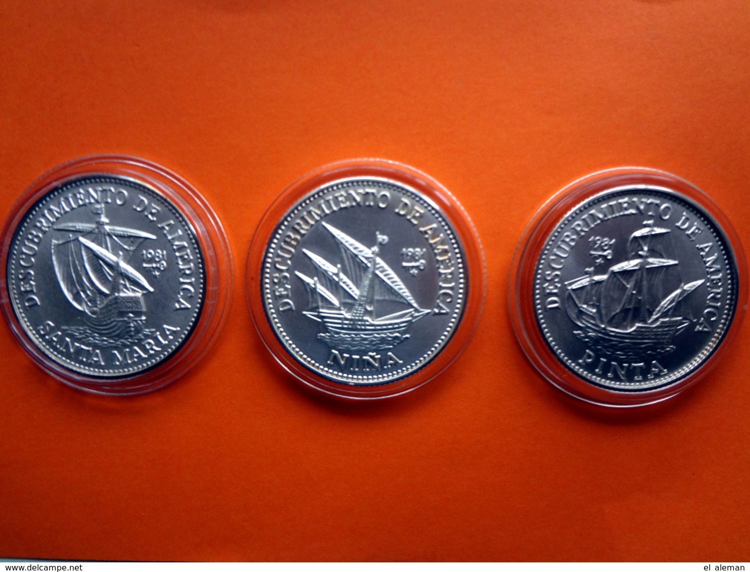 Kuba  Cuba Münzen Silber 3 X 5 Peso Entdeckung Amerikas, Kuba,1981, Gekapselt,5000 Ex. Coin, Moneda, Selten, Rare - Cuba