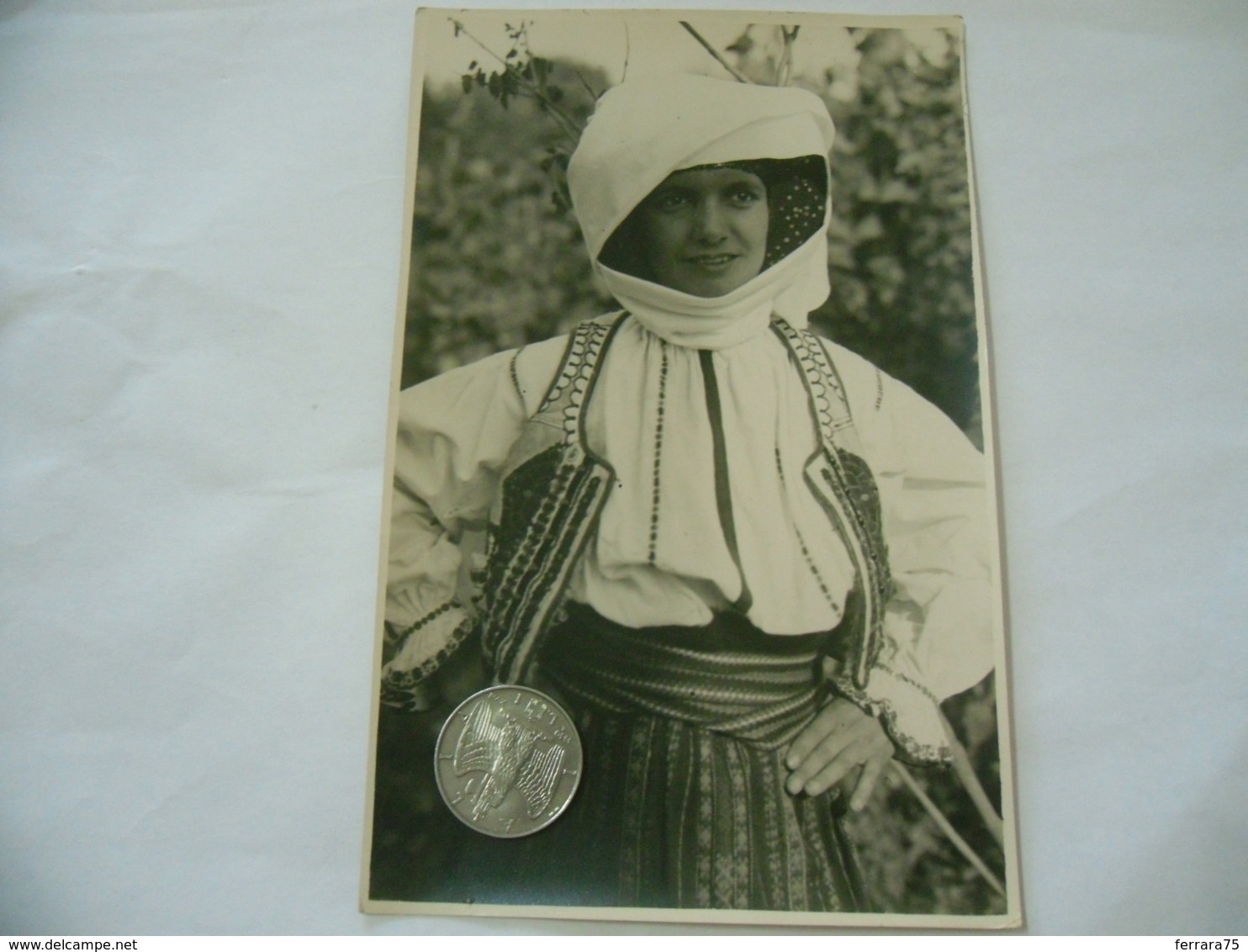 FOTO COSTUME TRADIZIONALE CONTADINO CONTADINA TRANSILVANIA ROMANIA CM.12X18-31 - Mestieri