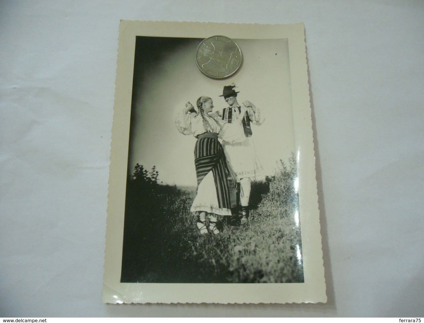 FOTO COSTUME TRADIZIONALE CONTADINO CONTADINA MOLDAVIA ROMANIA CM.12X16-2 - Mestieri