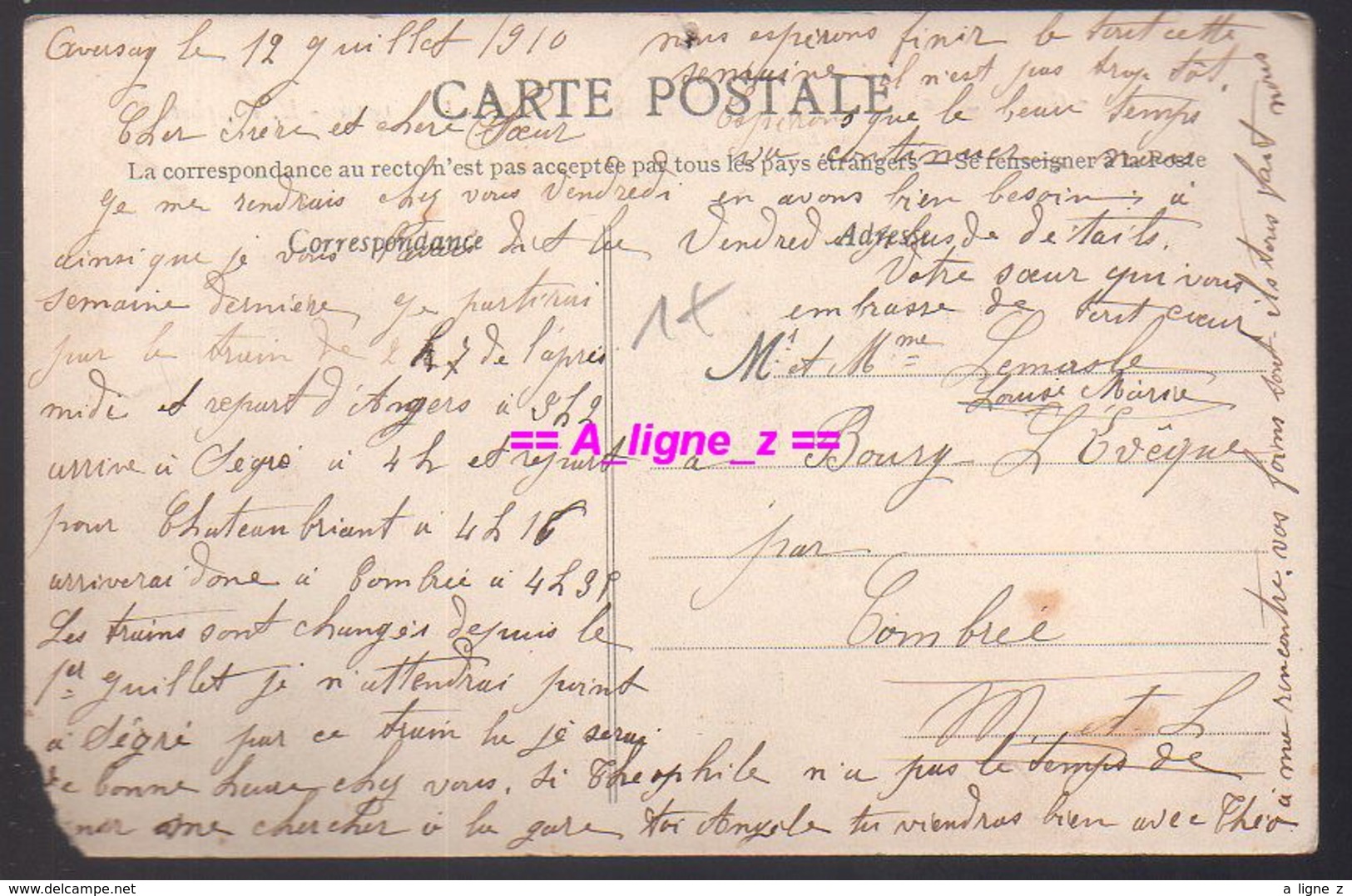 REF 437 : CPA 49 ANGERS Grande Semaine D'aviation 1910 De Munn Monoplan Antoinette - Angers