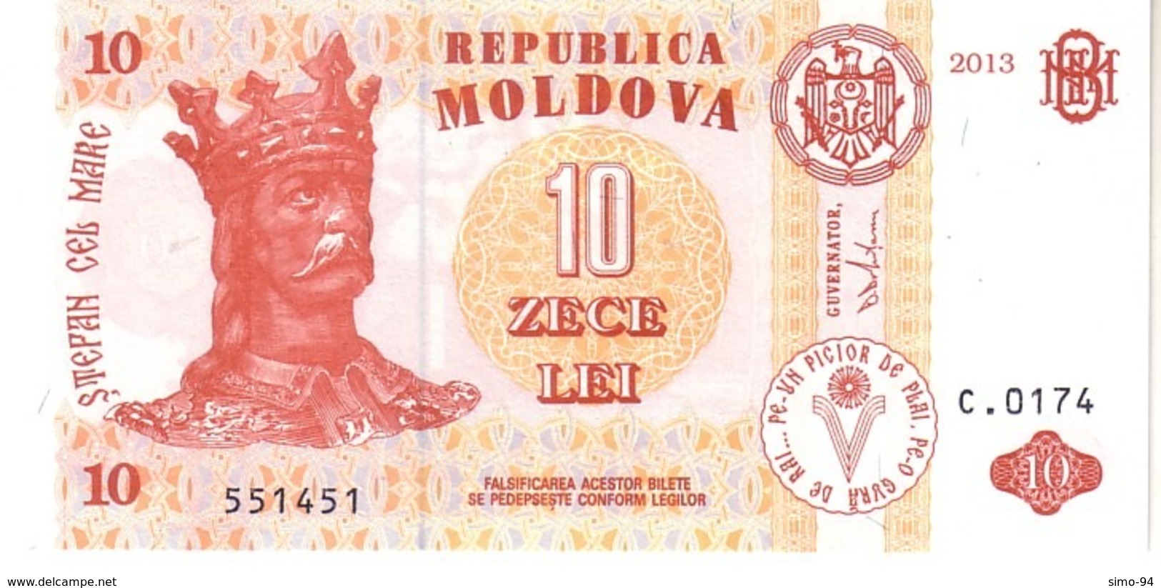 Moldova P.10  10 Lei  2013 Unc - Moldavia