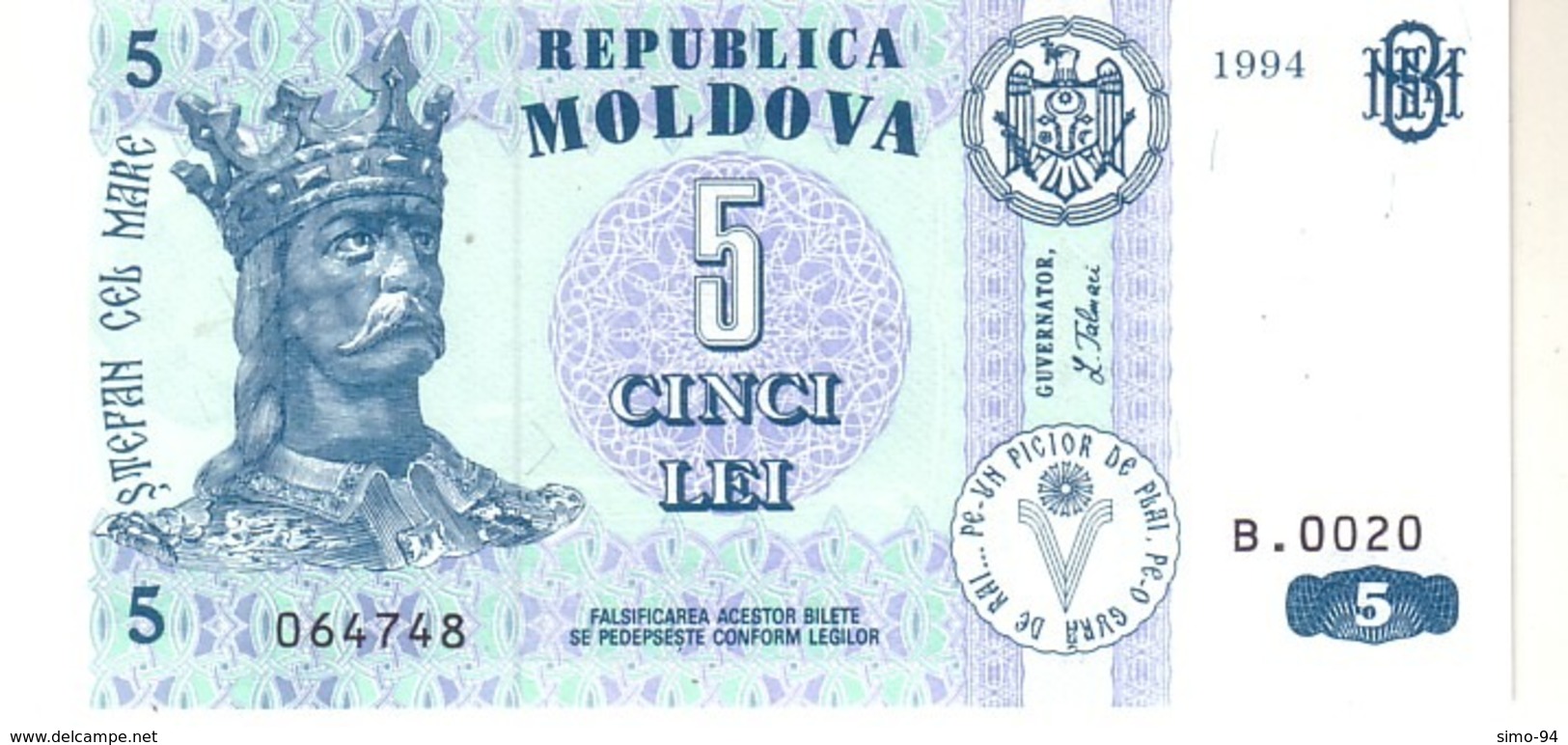 Moldova P.9   5 Lei  1994  Unc - Moldova