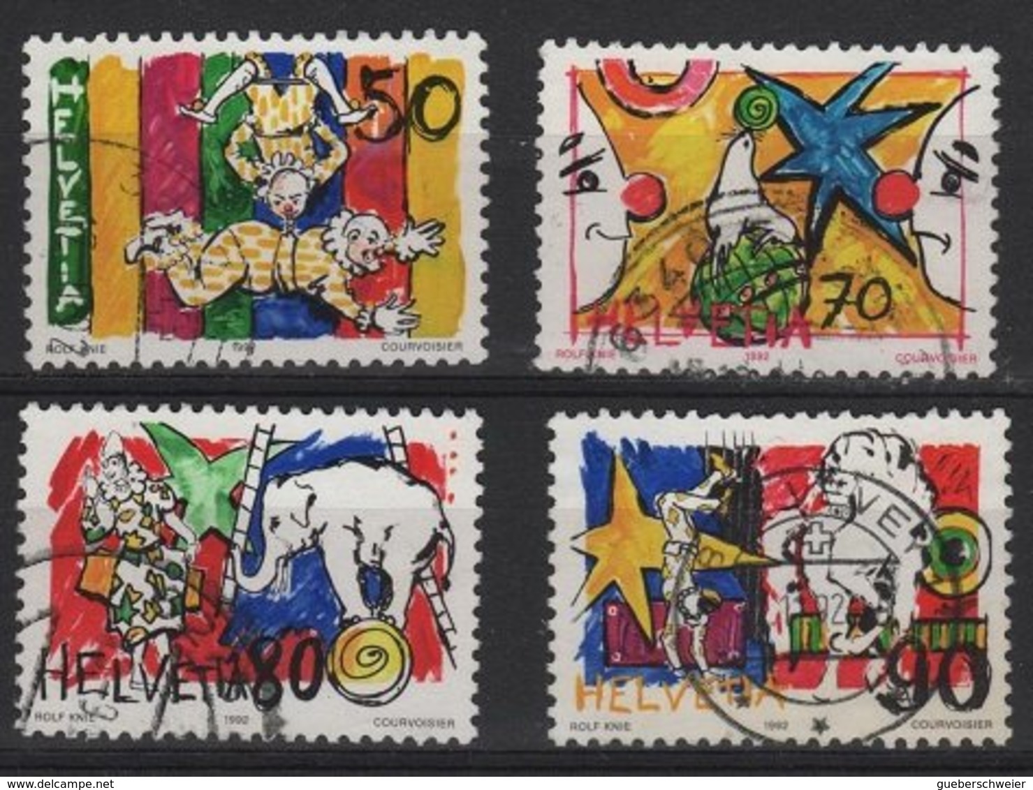 ART 53 - SUISSE N° 1406/09 OBL. Thème Cirque Rolf Knie - Used Stamps