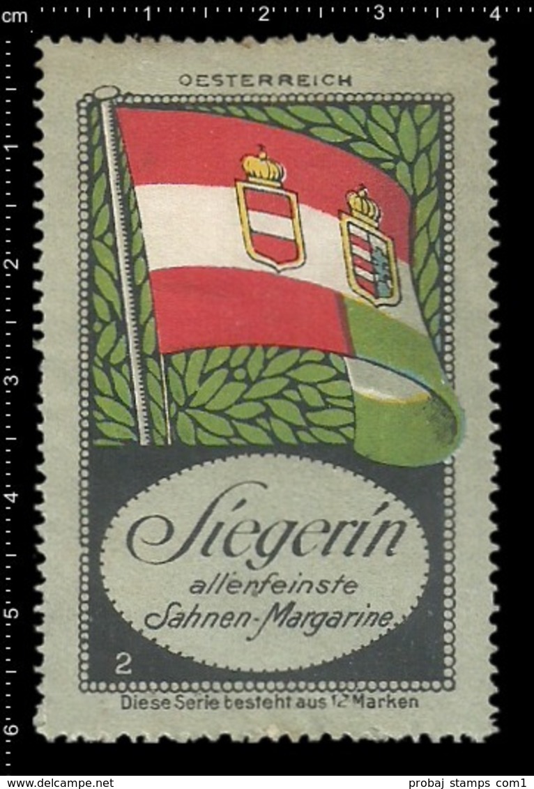 Old German Poster Stamp Cinderella Vignette Erinoffilo Reklamemarke Flag Flagge Austria Oesterreich. - Other & Unclassified