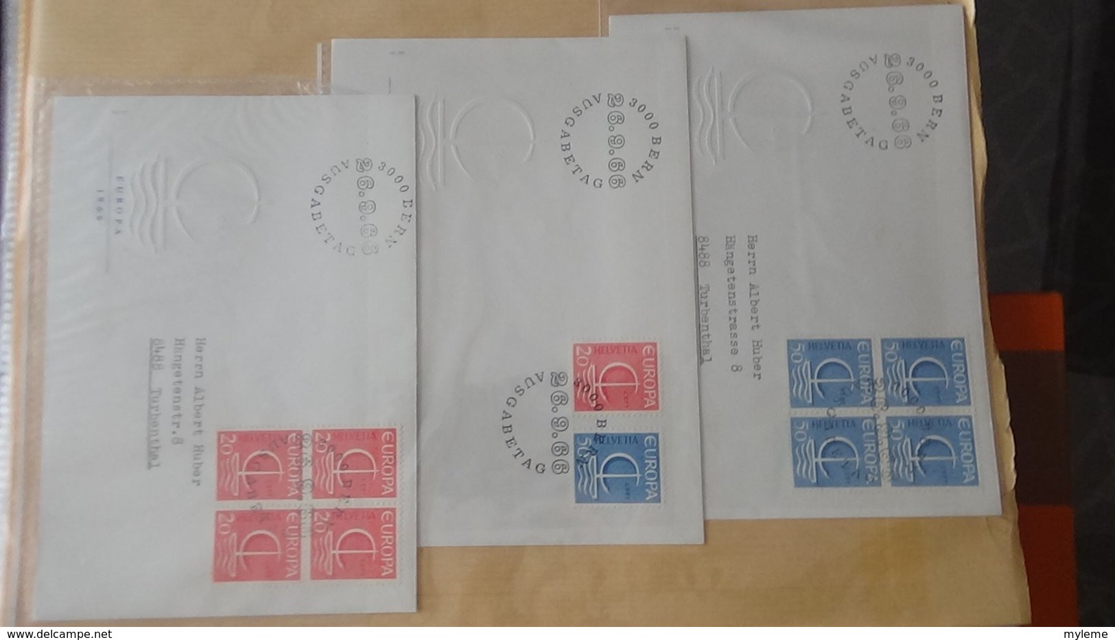 Dispersion d'une collection d'enveloppe 1er jour et autres dont 162 EUROPA Suisse