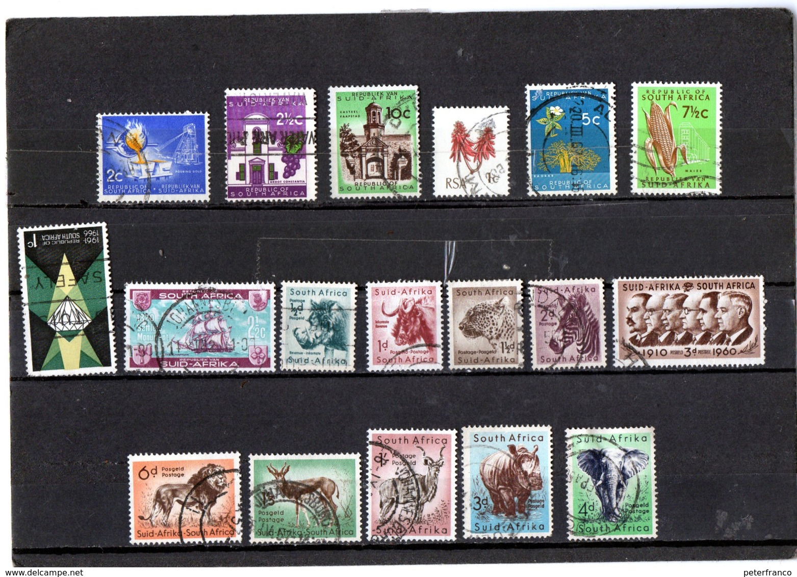B - 1959/1961 Sud Africa - N. 18 Differenti Usati - Collezioni & Lotti