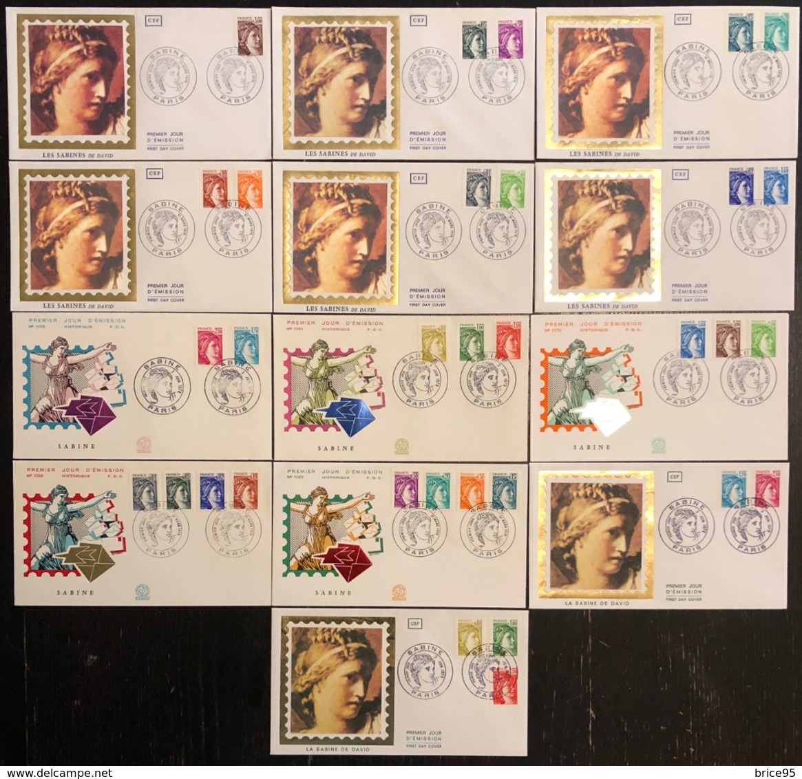 France - FDC - Premier Jour - Lot De 13 FDC - Thématique Marianne - 1978 - 1970-1979