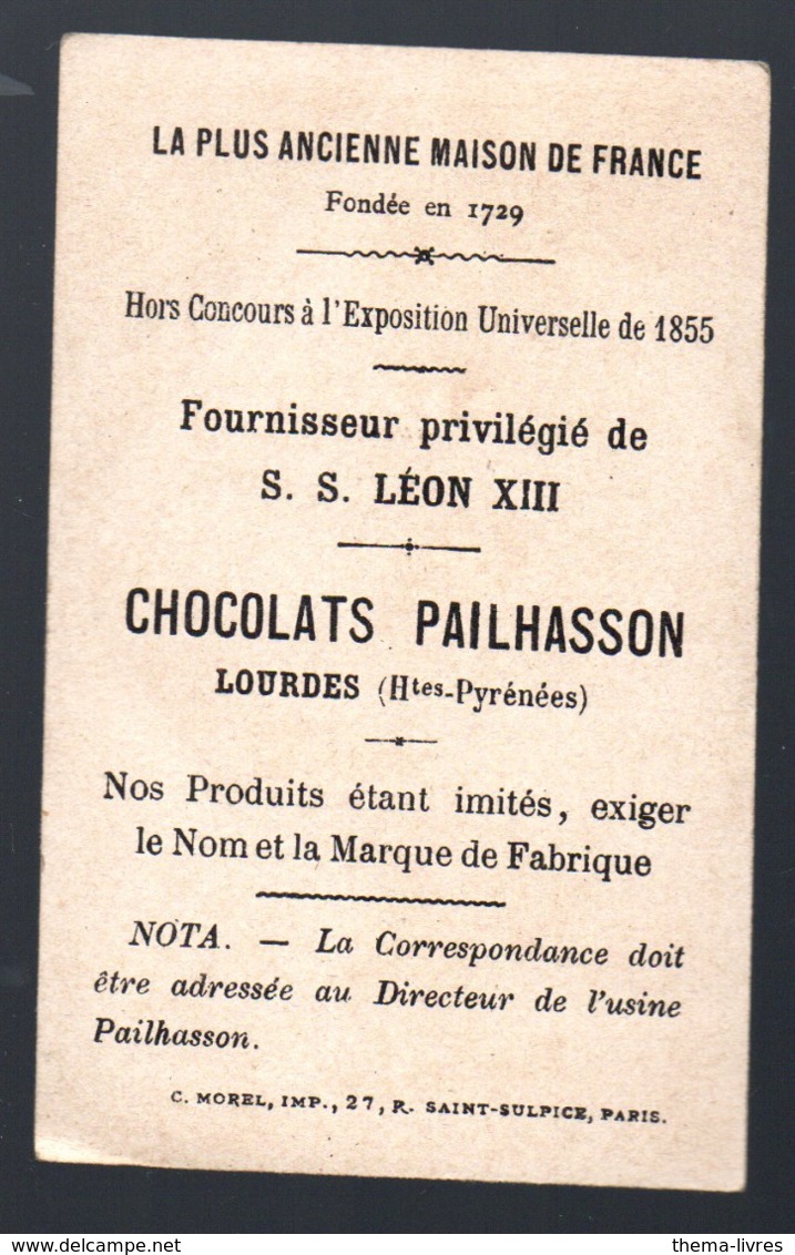 Lourdes (65 Hautes Pyrénées) Chromo CHOCOLATS PAILHASSON  (PPP20760) - Autres & Non Classés