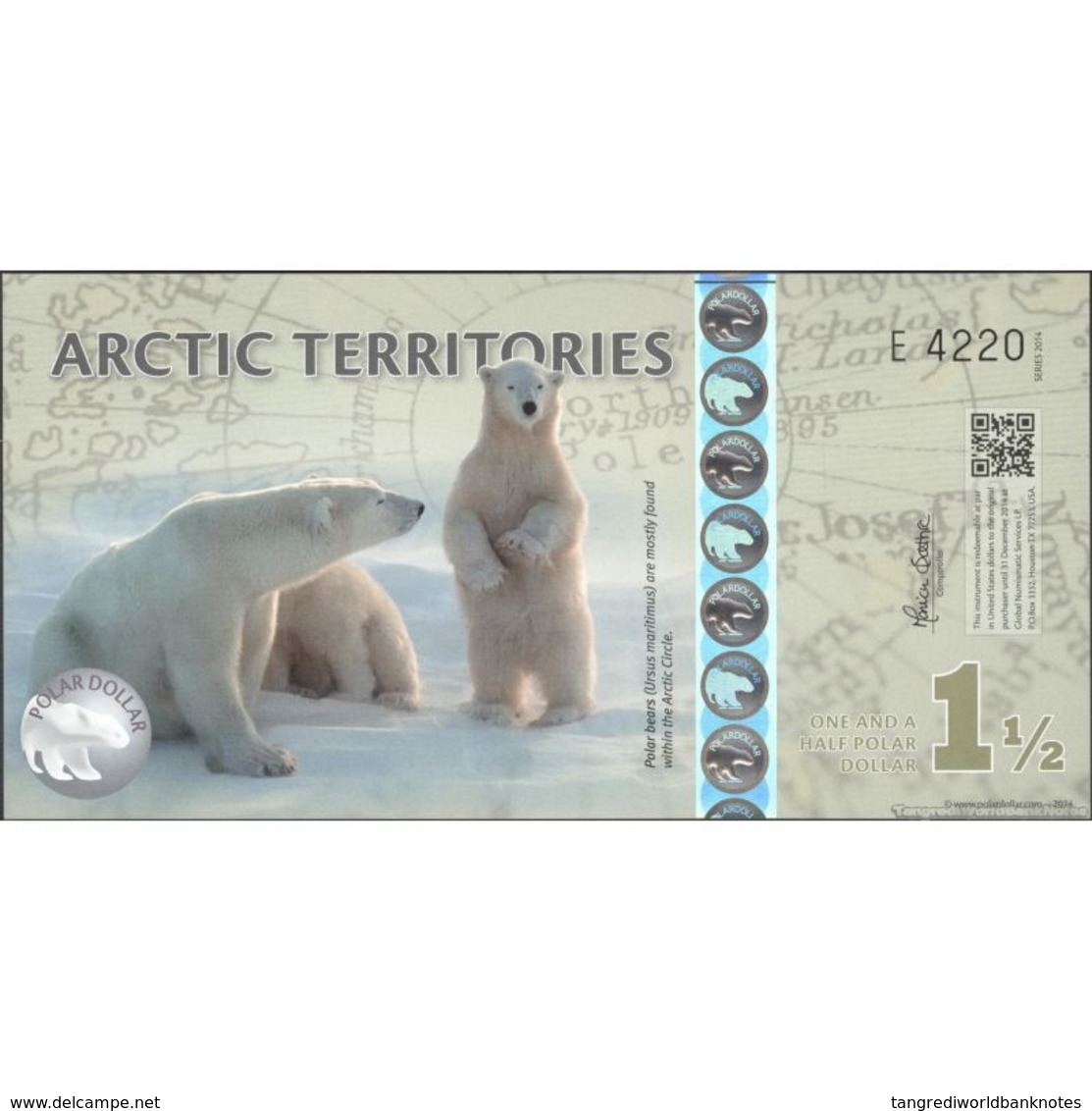 TWN - ARCTIC TERRITORIES - 1½ Polar Dollar 2014 Polymer - Prefix E UNC - Altri & Non Classificati