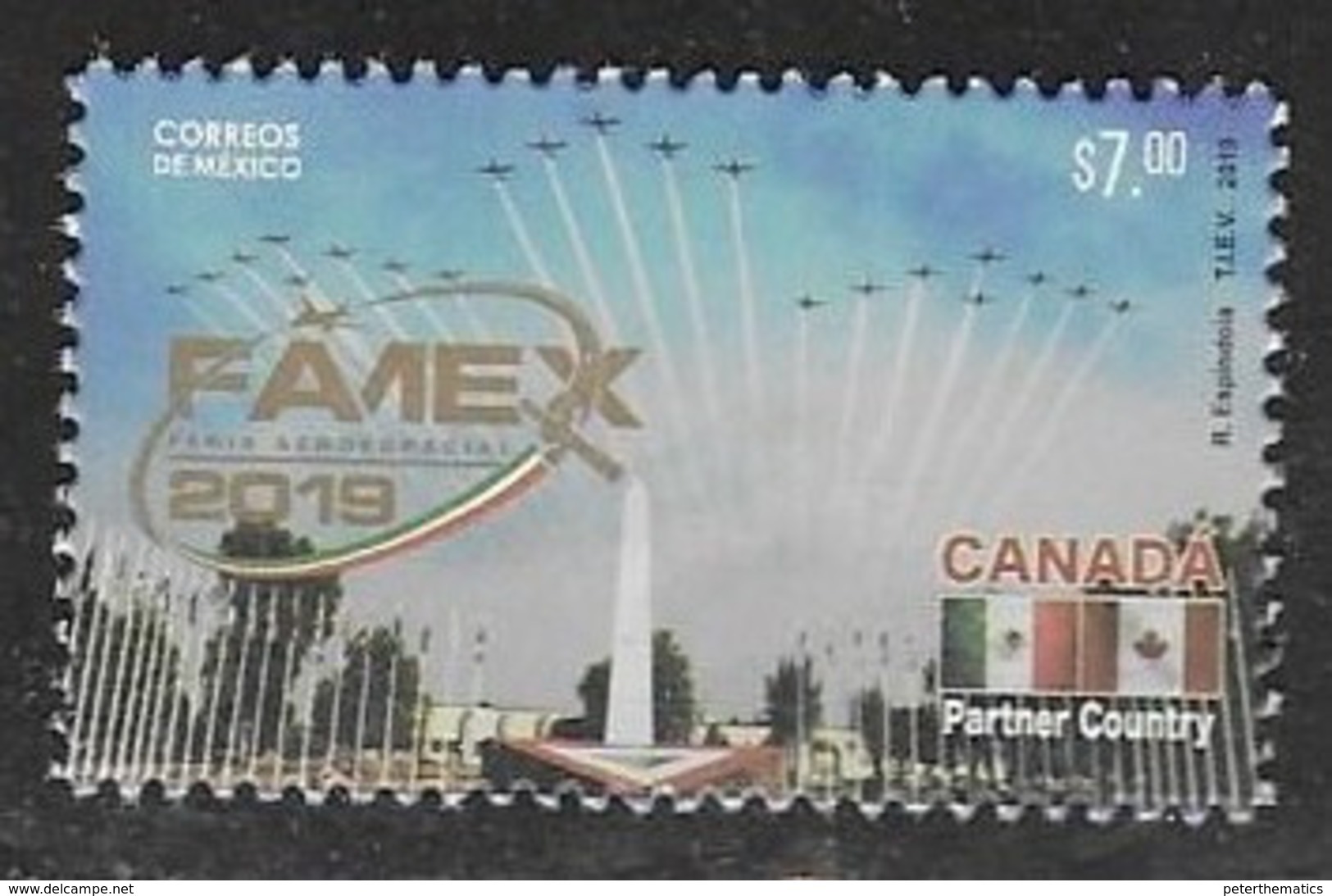 MEXICO, 2019, MNH,  AIR SHOWS, FAMES, PLANES, 1v - Airplanes