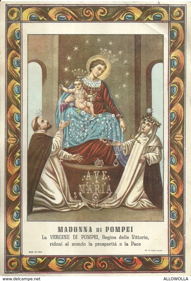 5614 " MADONNA DI POMPEI  " - CARTONCINO ORIGINALE - Images Religieuses