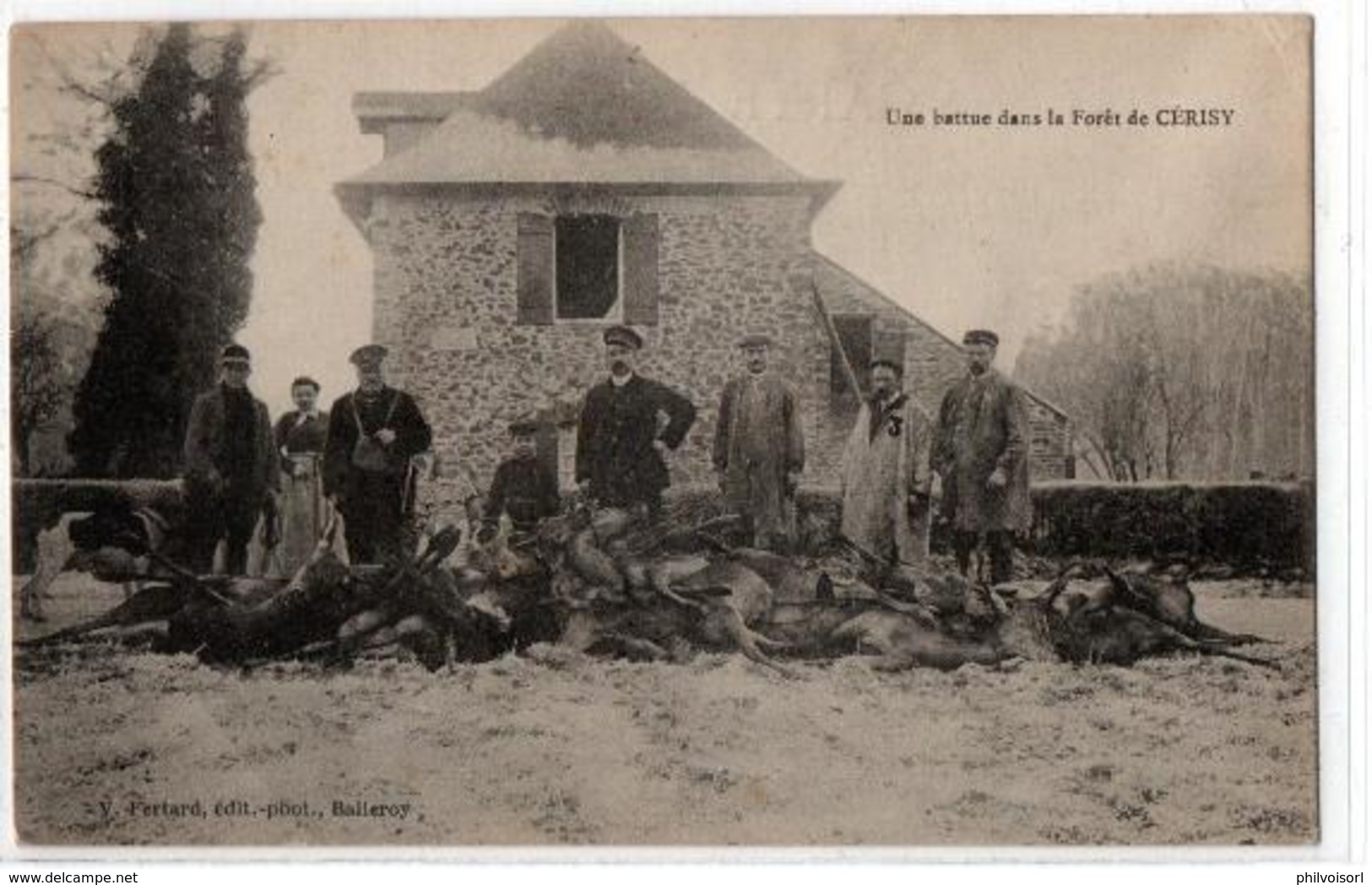 CHASSE CERISY BATTUE DANS LA FORET FAISANT PARTIE DU COLLECTION SPECIALISEE QUE JE DETAILLE ANIMEE - Autres & Non Classés