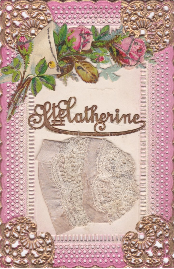 CARTE FANTAISIE SAINTE CATHERINE BONNET EN TISSU - Saint-Catherine's Day