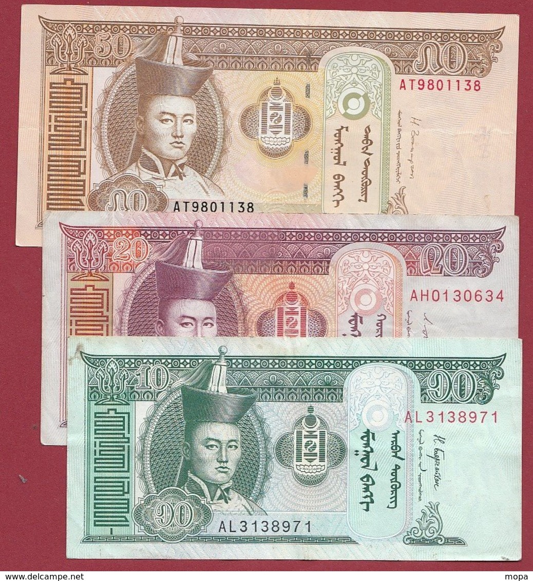 Mongolie 3 Billets Dans L 'état (5 Lots AUCUN DOUBLE) Lot N °4 - Mongolië