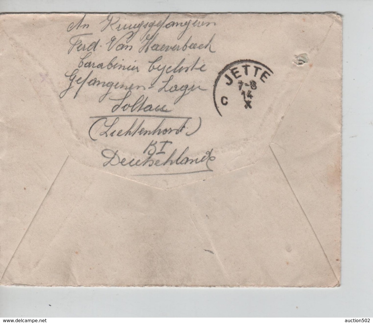 PR7455/ Lettre PDG-POW-KFS Camp De Soltau C.Soltau 1915 Censure Soltau > Ganshoren C.Jette - Kriegsgefangenschaft