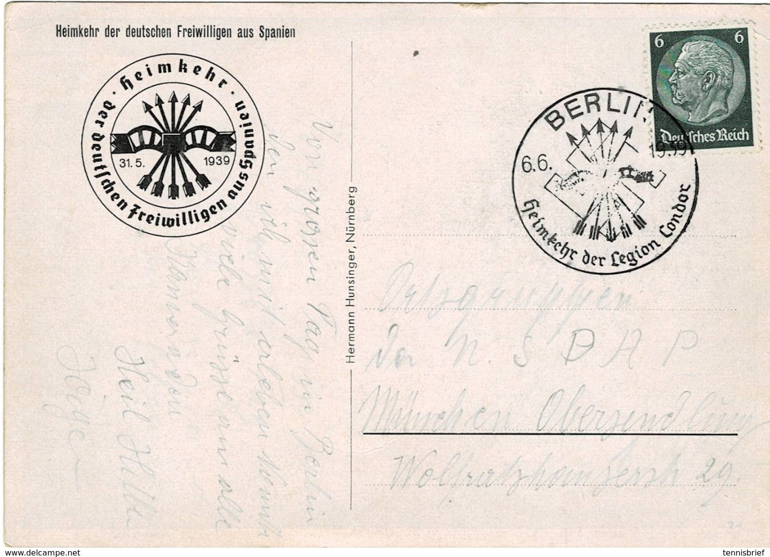 1939, Hitler Mit " Legion Condor "  , A2461 - Covers & Documents