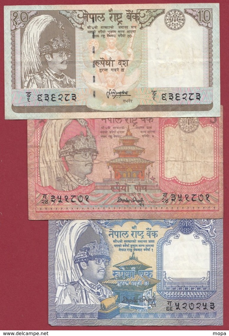 Népal  3 Billets Dans L 'état (5 Lots AUCUN DOUBLE) Lot N °3 - Nepal