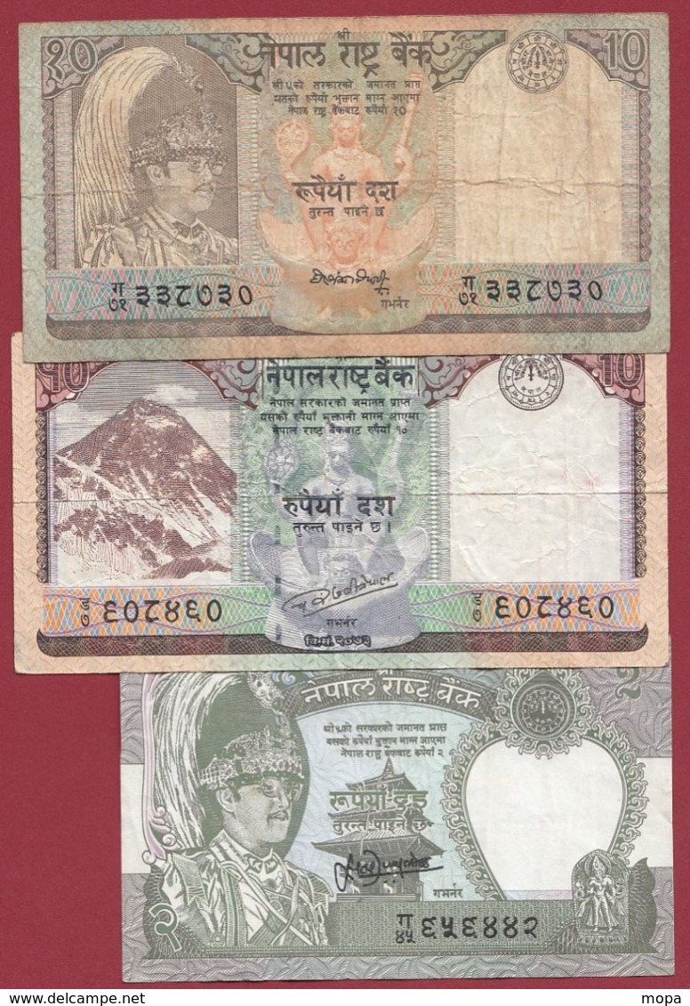 Népal  3 Billets Dans L 'état (5 Lots AUCUN DOUBLE) Lot N °4 - Nepal