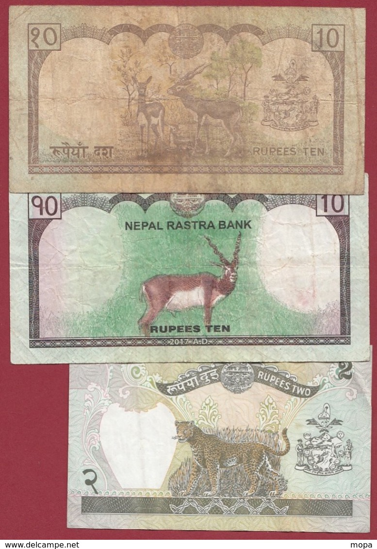 Népal  3 Billets Dans L 'état (5 Lots AUCUN DOUBLE) Lot N °4 - Nepal