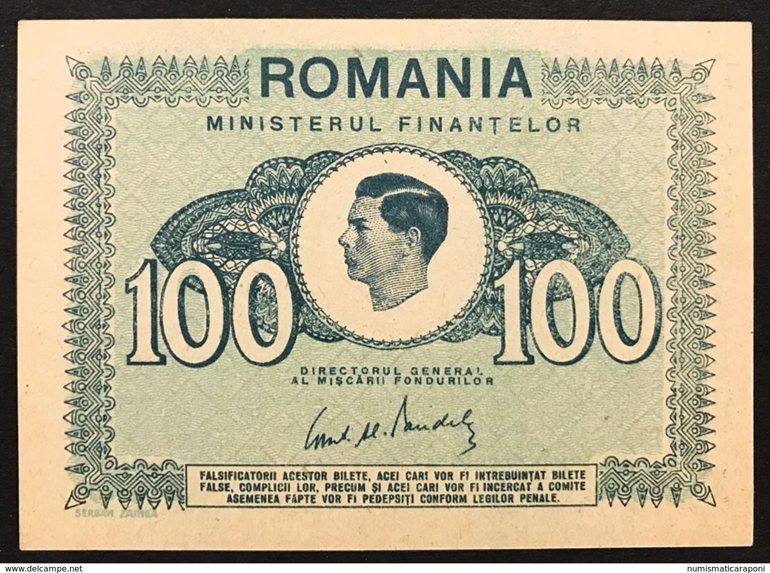 ROMANIA 1945 100 LEI Pick#78 Q.fds About UncLOTTO 2944 - Romania