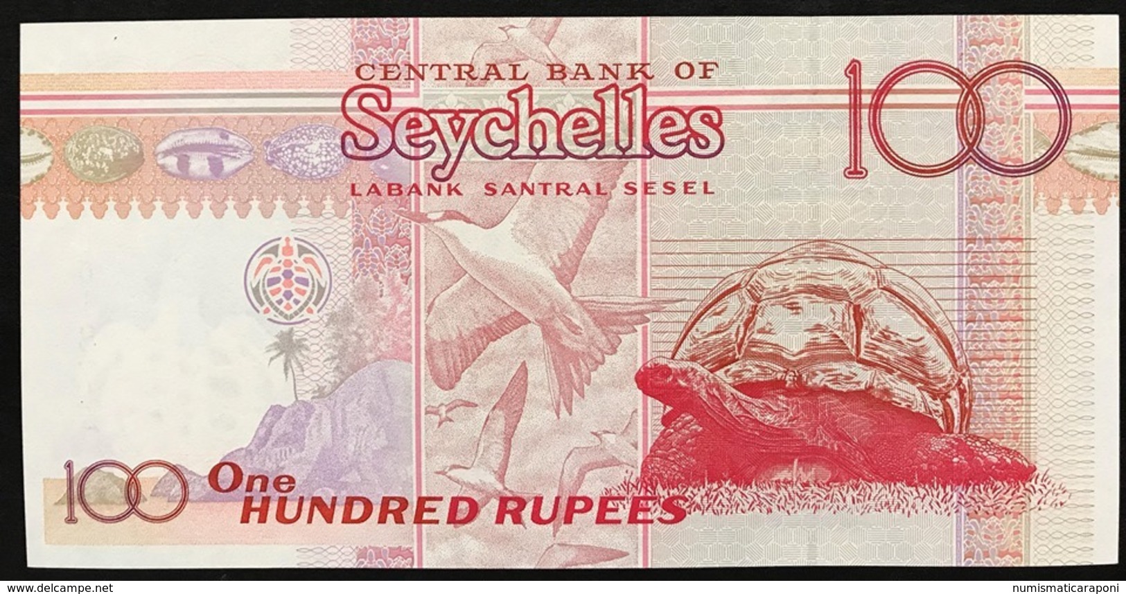 Seychelles 100 RUPEES  1998 Pick#39 AA PREFIX UNC 001874  LOTTO 2952 - Seychelles