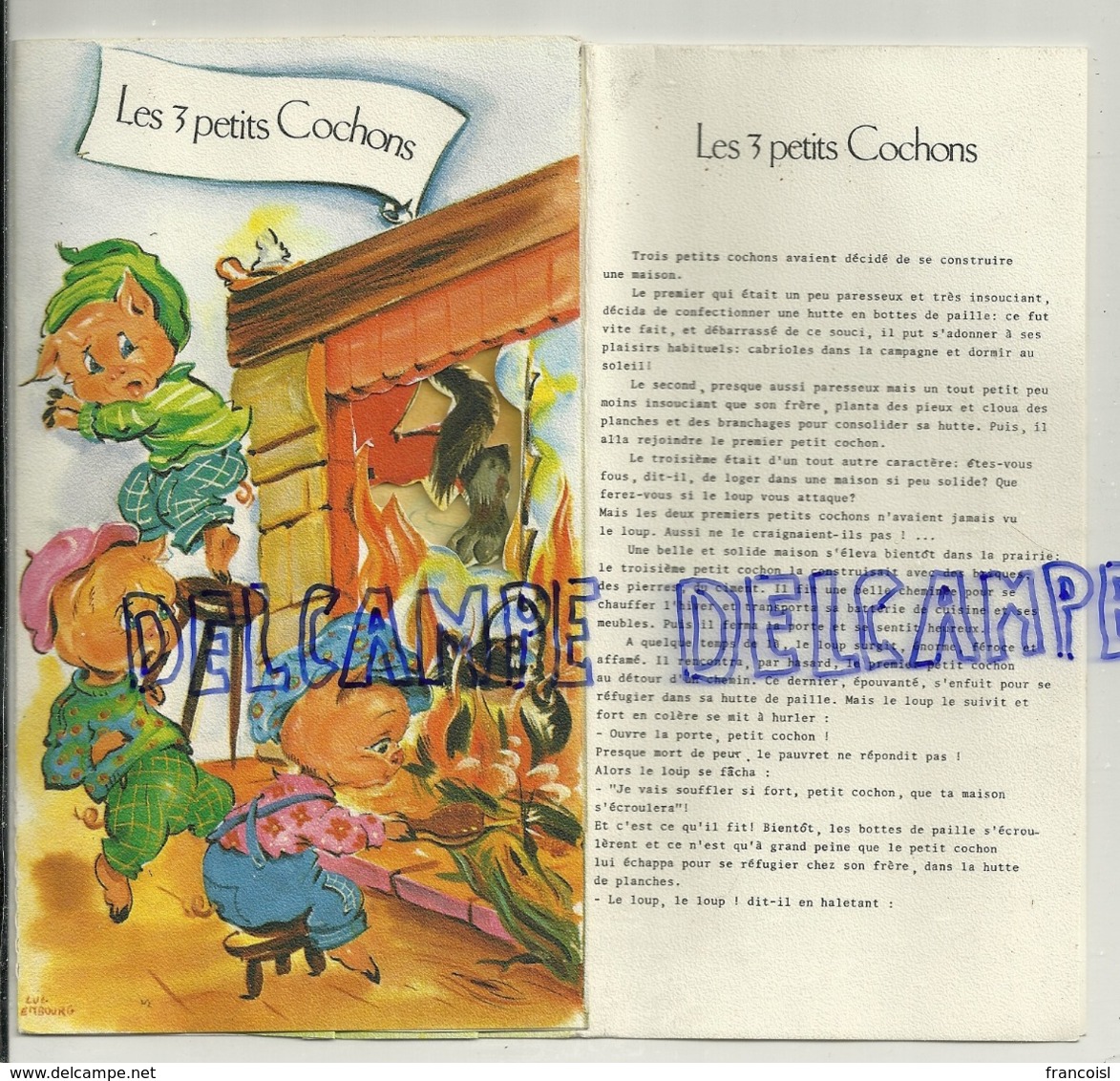 Les Trois Petits Cochons. Carte à Système Et Histoire. Luc Embourg. Photochrom - Contes, Fables & Légendes