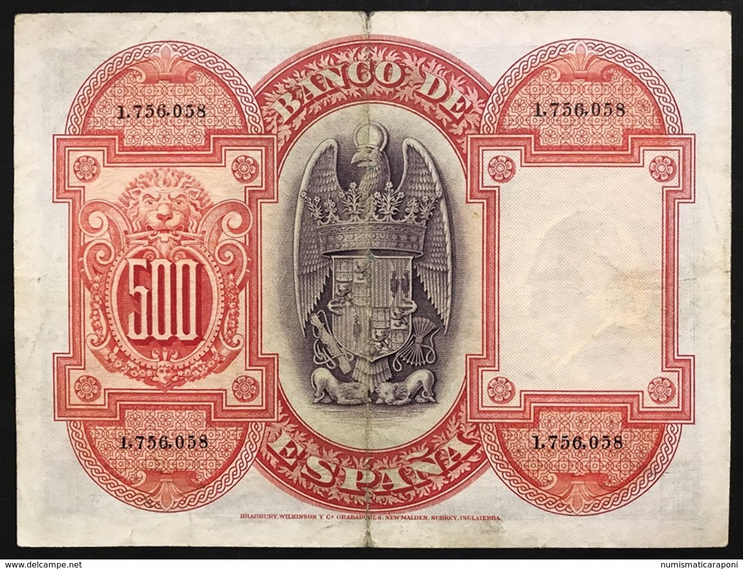 SPAGNA / SPAIN 500 PESETAS 1927 Pick#73 Lotto.2953 - 500 Pesetas