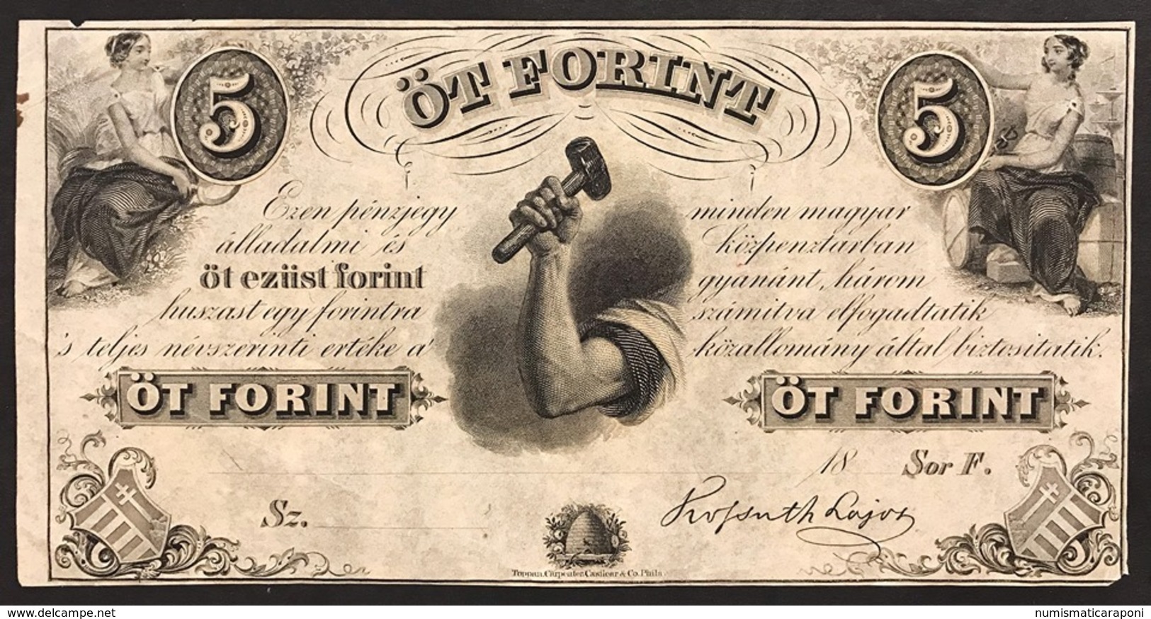 UNGHERIA Hungary 5 Forint Undated 1852 KM#S143  LOTTO 2955 - Hungary