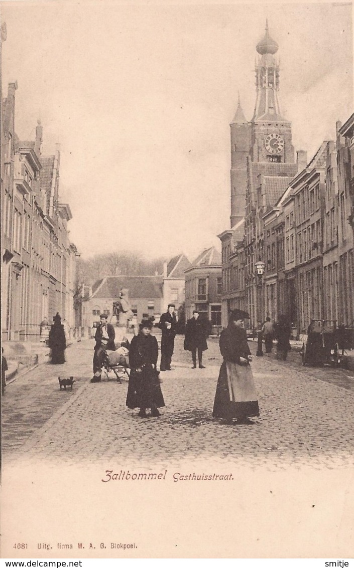 ZALTBOMMEL CA. 1900 GASTHUISSTRAAT MET VEEL VOLK - MOOIE ANIMATIE - Zaltbommel