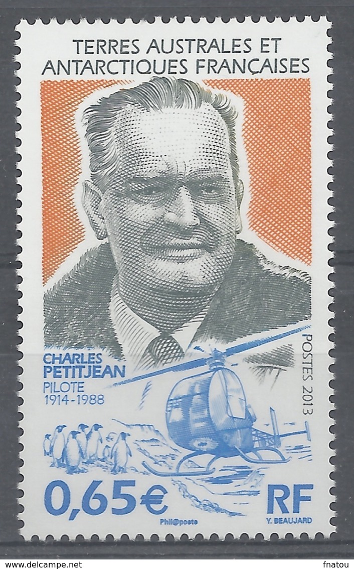 TAAF, Charles Petitjean, Pilote D'hélicoptère, 2013, **, TB - Unused Stamps