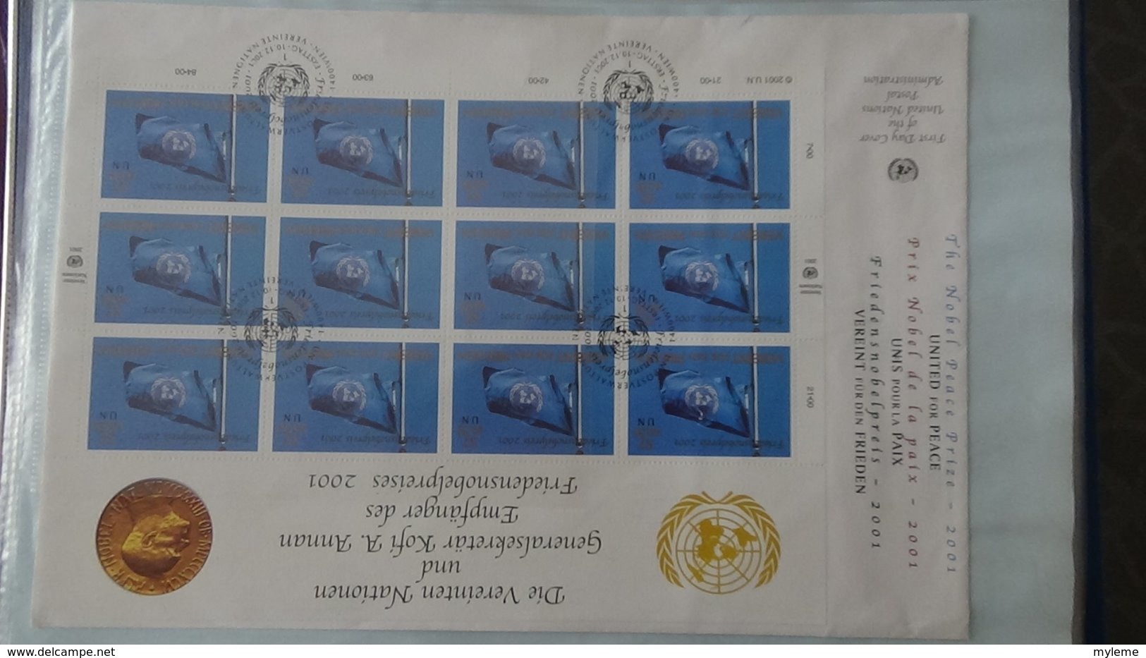 Dispersion d'une collection d'enveloppe 1er jour et autres dont 83 NATIONS UNIES de 1994 à 2013