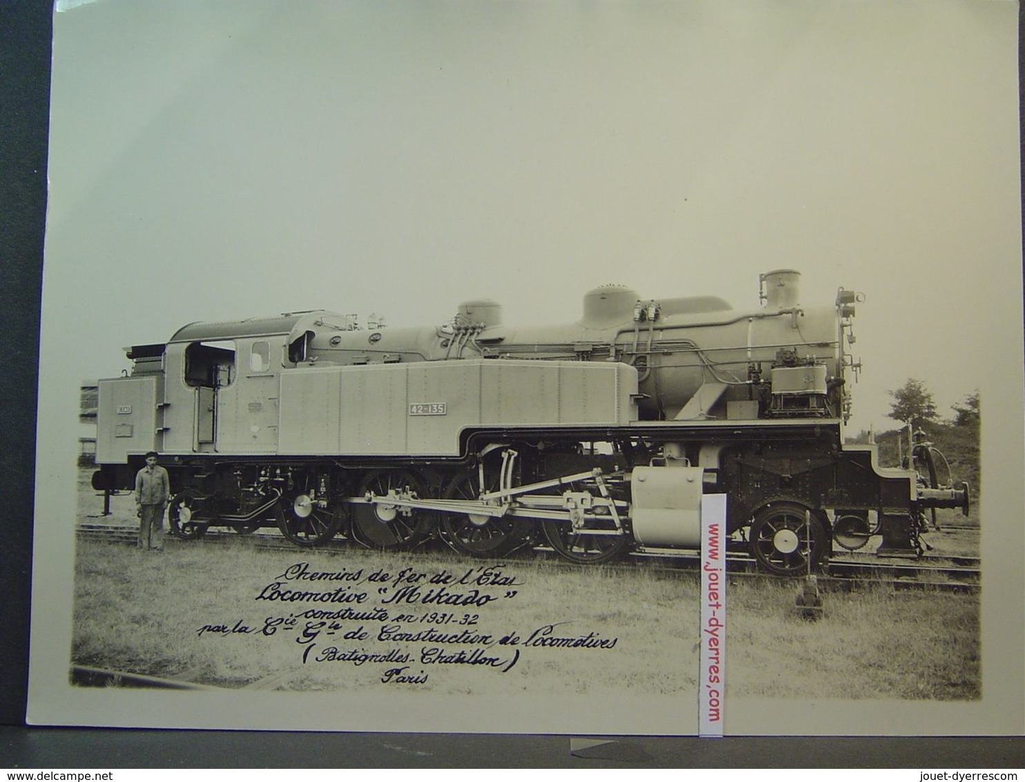 Chemins De Fer De L'ETAT Locomotive à Vapeur Mikado 42-135 Construite Par Batignolles Chatillon - Trains