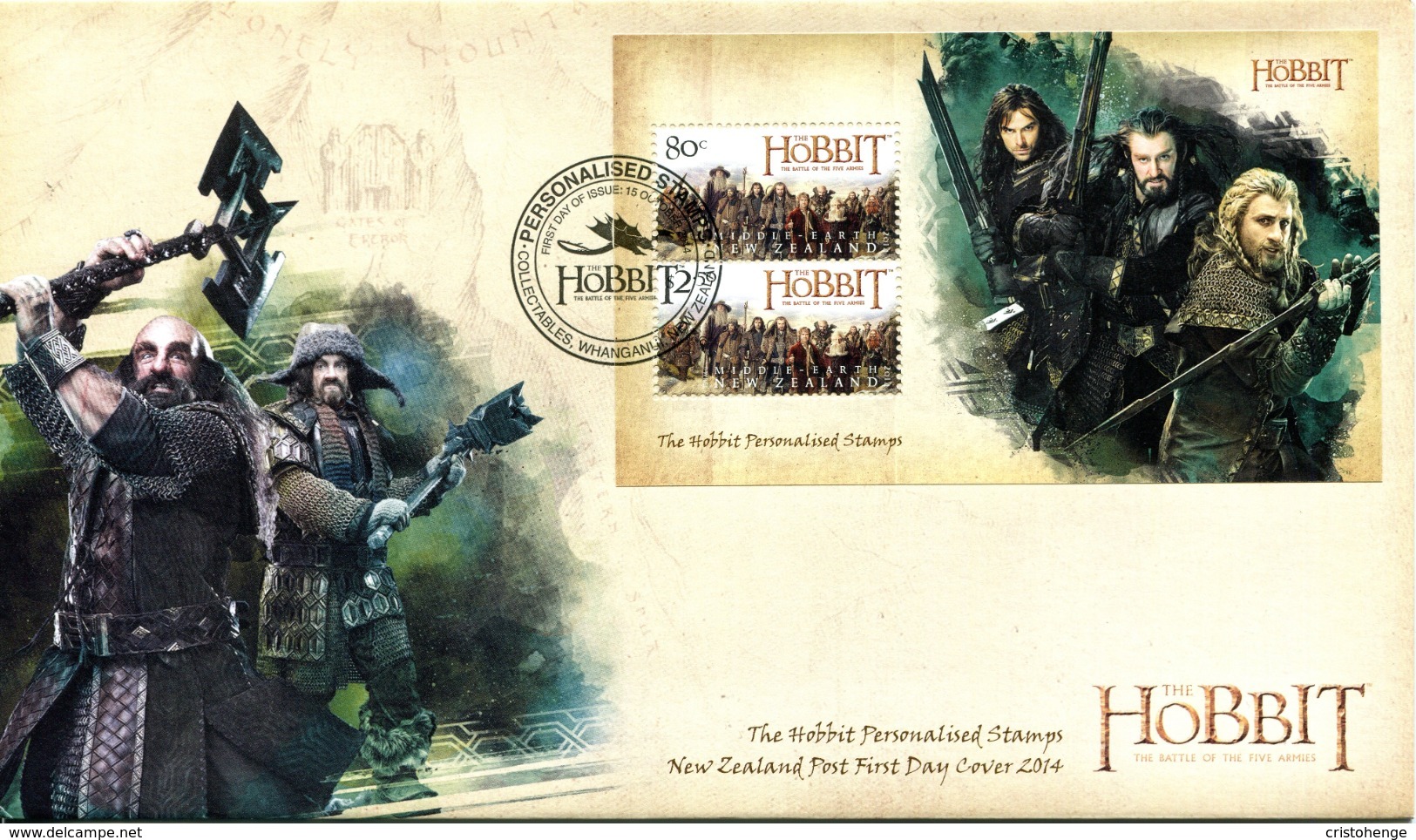 New Zealand 2014 The Hobbit: Personalised Stamps MS FDC Cover - FDC