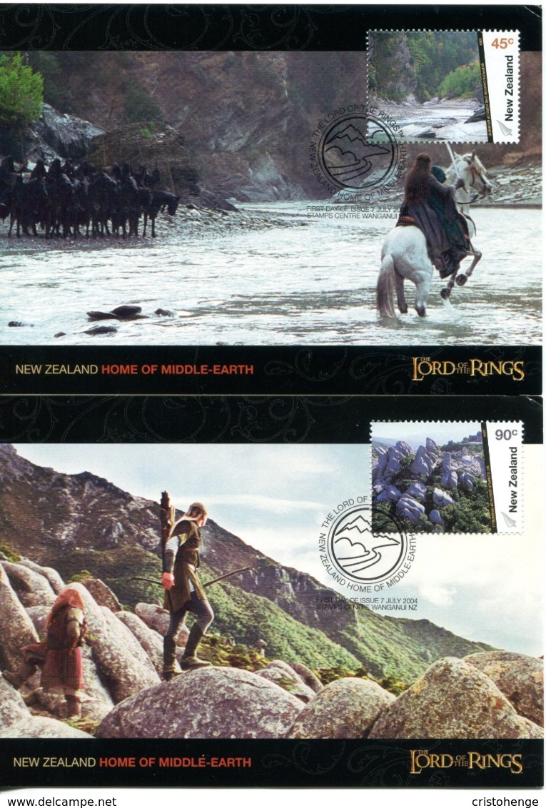 New Zealand 2004 Making Of The Lord Of The Rings Maxi Cards Set Of 4 - FDC