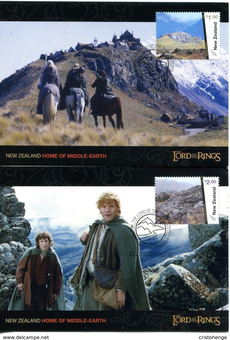 New Zealand 2004 Making Of The Lord Of The Rings Maxi Cards Set Of 4 - FDC