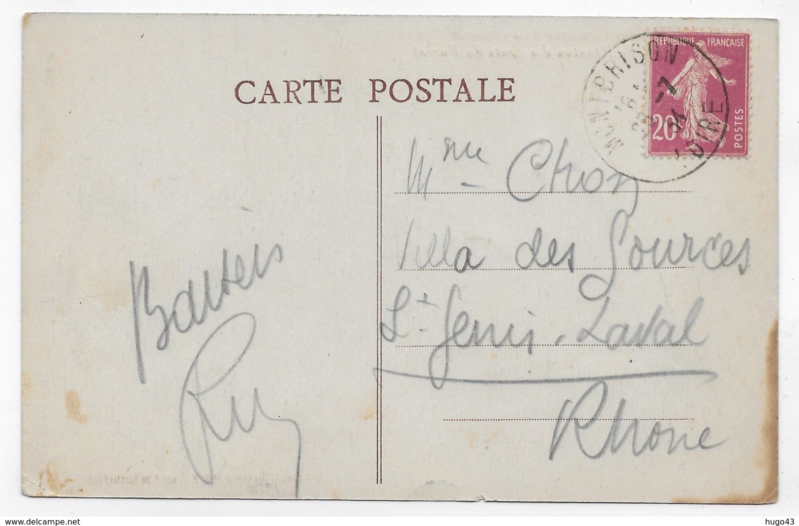 (RECTO / VERSO) MONTBRISON EN 1934 - LA SALLE DE DIANE - CPA VOYAGEE - Montbrison