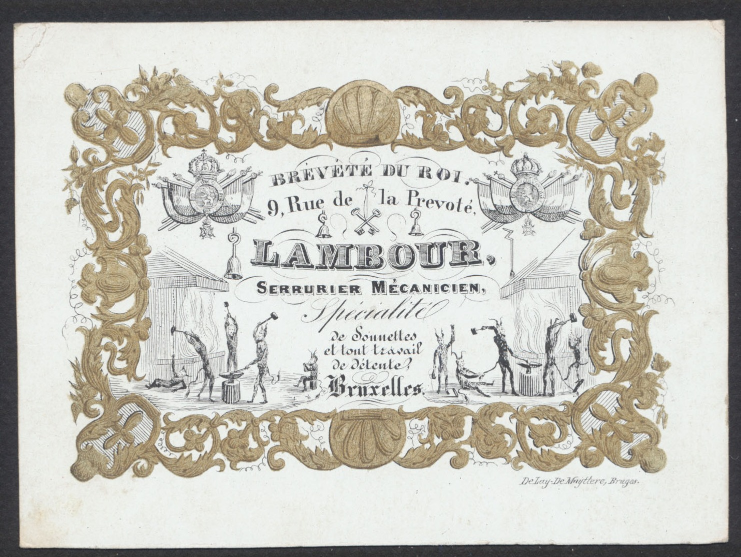 Carte En Porcelaine - Lambour : Serrurier Mécanicien (Bruxelles). TB - Non Classés