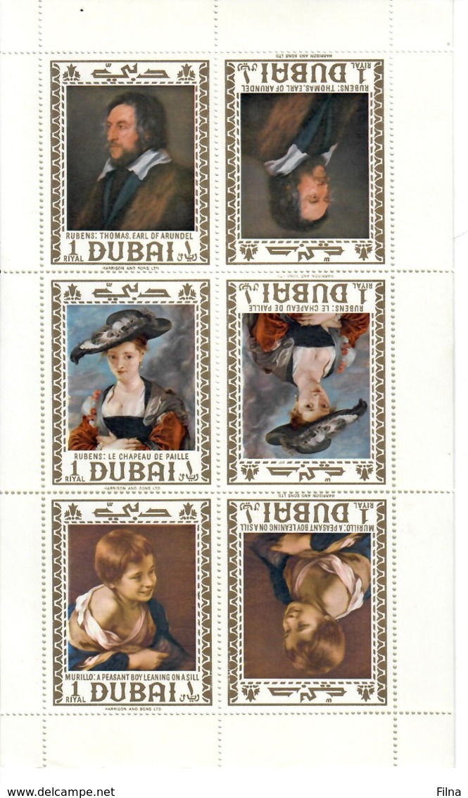 DUBAI 1967 - ARTE - QUADRI MURILLO E RUBENS TETE BECHE   - FGL MNH ** - Dubai