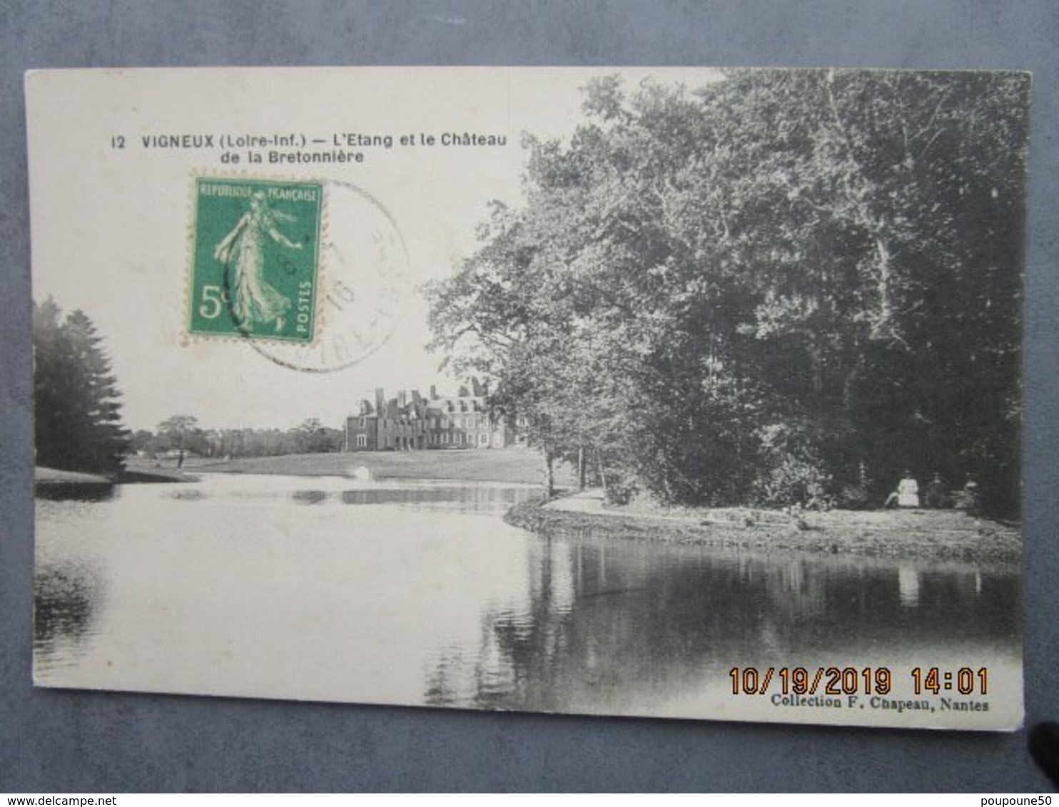 CPA 44 VIGNEUX  Vers Saint  Etienne De  Montluc  -  L'étang Et Le Château De La Bretonnière 1916 - Saint Etienne De Montluc