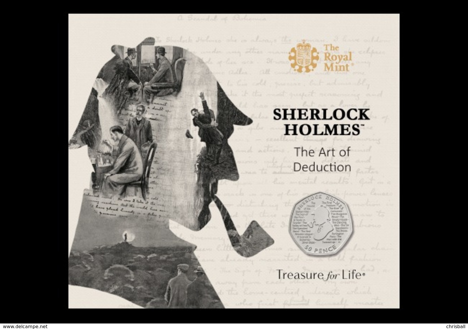 UK 50p Coin Sherlock Holmes - 2019 Royal Mint Pack - 2 Pounds